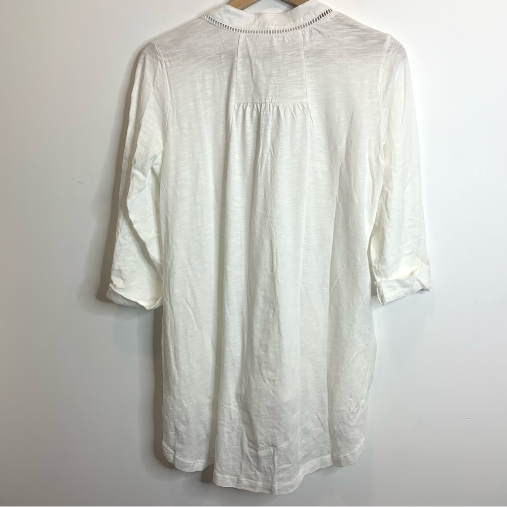 Neon Buddha Through The Looking Glass Long Sleeve Tunic Shirt- White - Picture 7 of 7